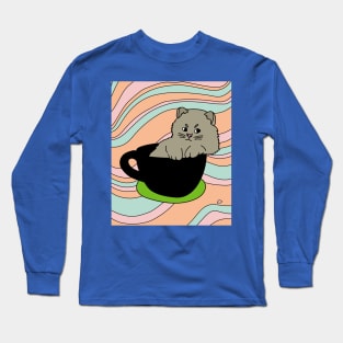 Coffee Cup Bathing Drinking Crazy Long Sleeve T-Shirt